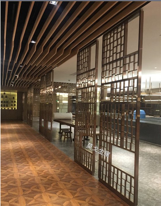 酒店玫瑰金拉絲不銹鋼屏風(fēng) 酒店玫瑰金拉絲不銹鋼屏風(fēng)